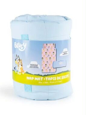 Jay Francisco Bluey Family Dance Pink and blue  Toddler Pre-school Nap Mat NWT